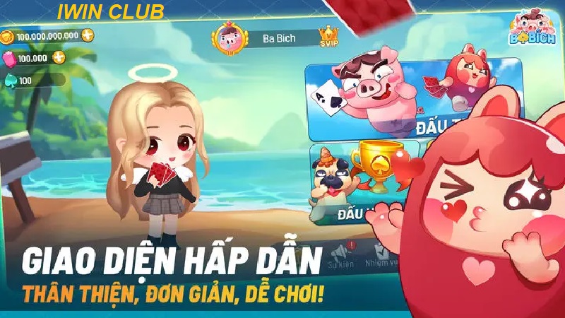 Chơi Ba bích tiến lên miền Nam cực mê tại Iwin Club 3 Giao diện của Ba Bích Tiến Lên miền Nam